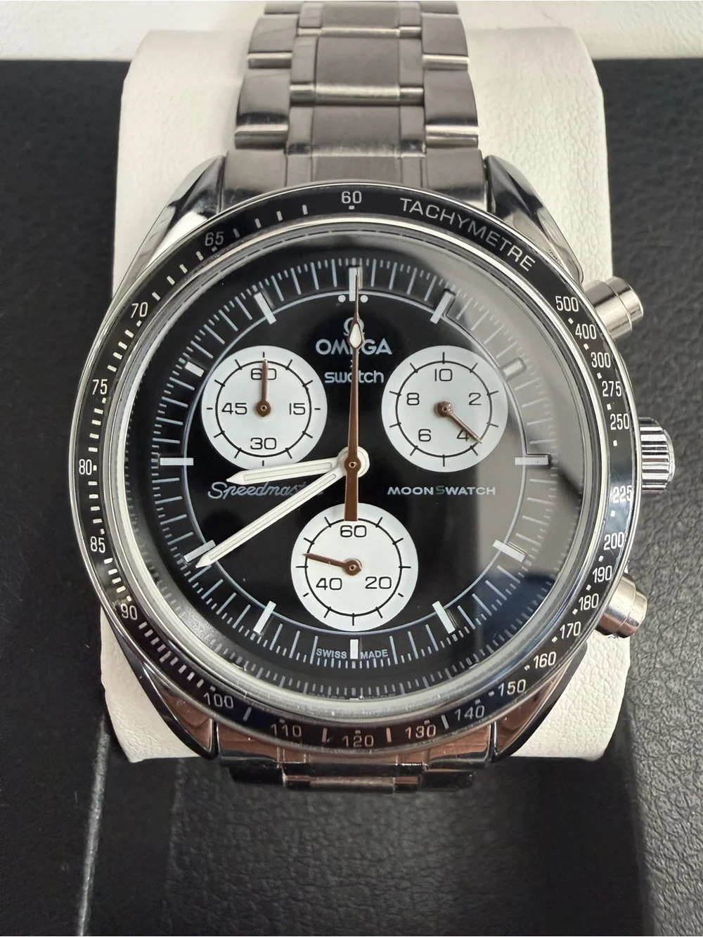 MoonSwatch MOD MISSION TO EARTH STAINLESS STEEL watch black dial
